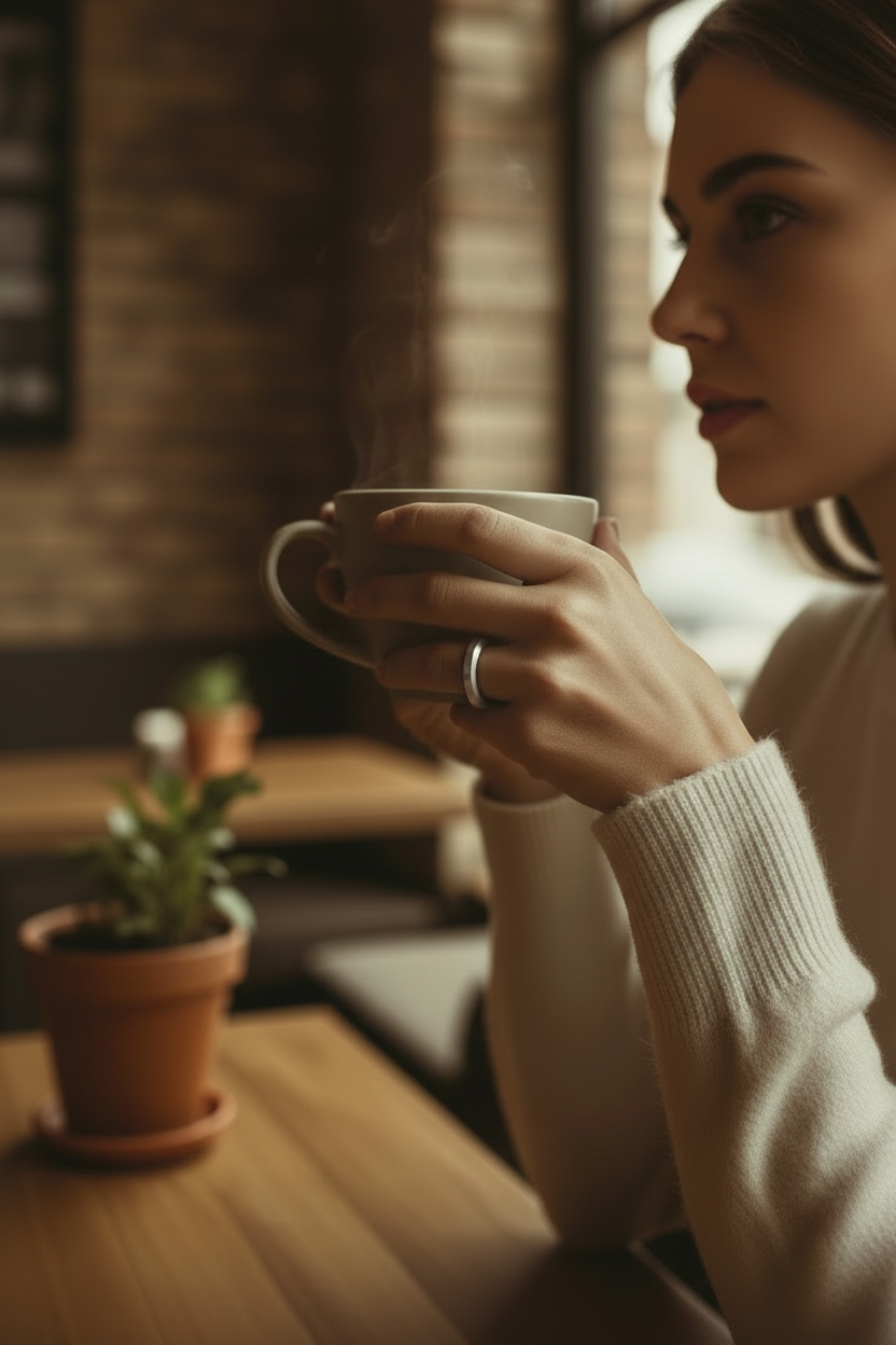 Smart ring lifestyle shot - far right angle